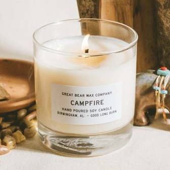 Campfire Candle 11 oz for wholesale by Great Bear Wax Co.