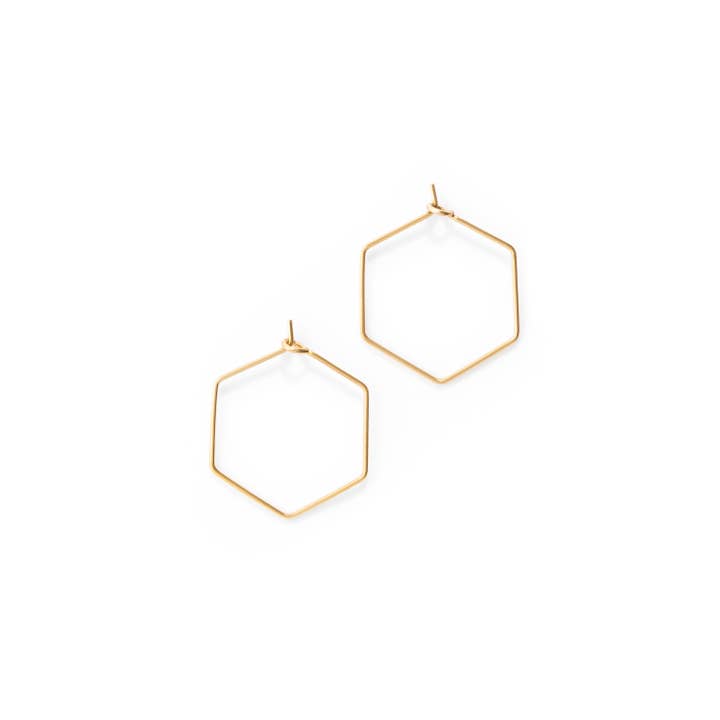 MASHALLAH - Wholesale Hoop Earrings - Hexagon Hoop Earrings (Multiple Sizes)
