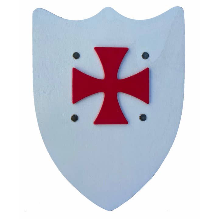 KALID MEDIEVAL - Venta al por mayor Disfraz - Niños - ESCUDO HISTORIK L BLANCO CON CRUZ TEMPLARIA - ST598