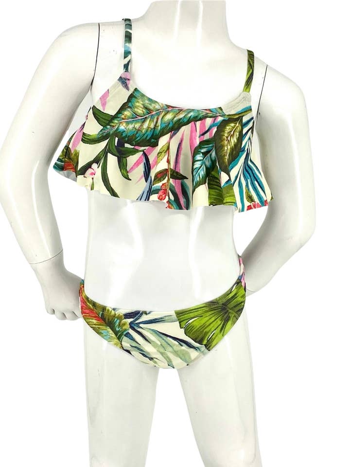 Zweiteiliges Flattertop für Mädchen, moderater Badeanzug - Molokai Beige für den Großhandel von MARINA WEST SWIM