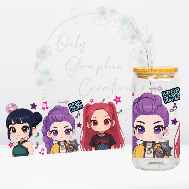 KPop DH Kawaii-16oz UV DTF Wrap pour la vente par Oily Graphic Creations