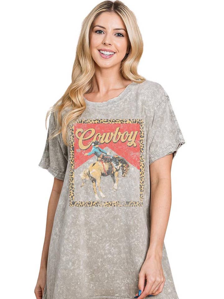 Cowboy Western Vintage Graphic Tunic Top for wholesale by Foryeri