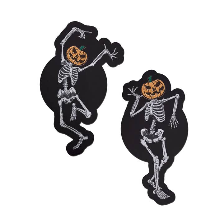Dancing Skeletons Pasties with Pumpkin Heads Spooky Scary Skeletons by Pastease® for wholesale by Pastease UK
