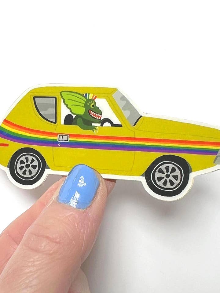 Gremlin Riding A Gremlin Car Rainbow Pride Sticker #1 for wholesale by Tigersheep Friends