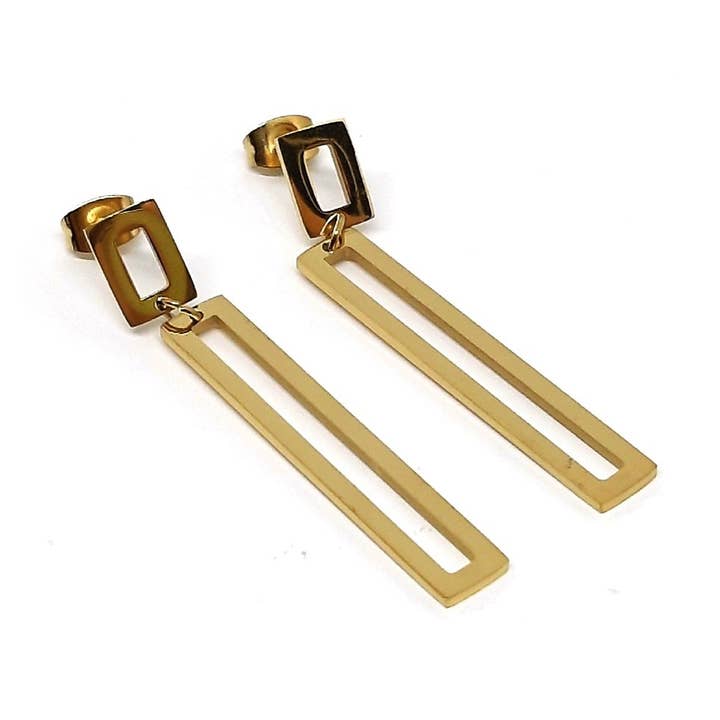 ORECCHINO IN ACCIAIO INOSSIDABILE H-1326 DORATO per la vendita all'ingrosso da parte di Mayachi