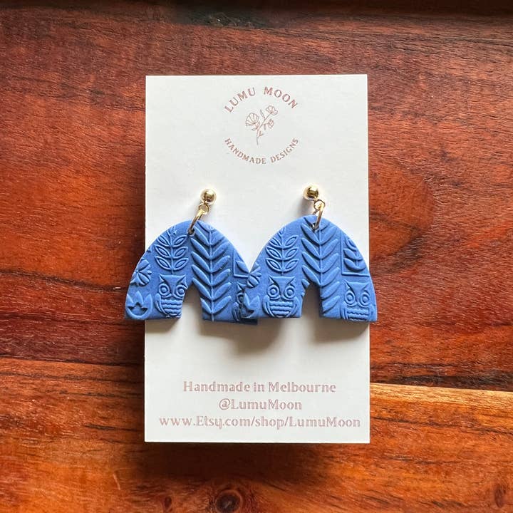 Lumu Moon Handmade Designs - Vente Boucles d'oreilles pendantes - Boucles d'oreilles en arc texturé