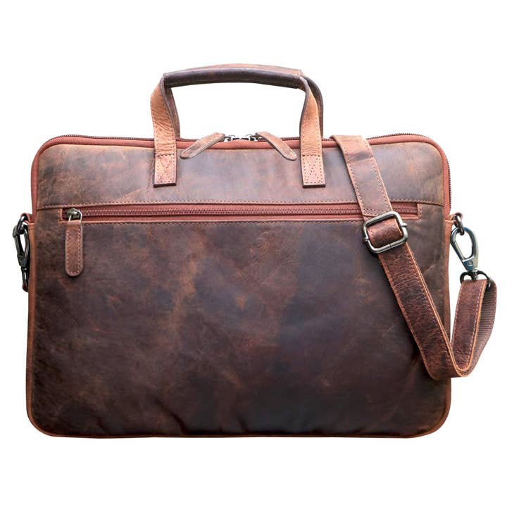 Greenwood - Vente Sac pour ordinateur portable – unisexe - Fred Sacoche pour ordinateur portable 13 pouces en cuir avec bandoulière amovible Housse Macbook Air21