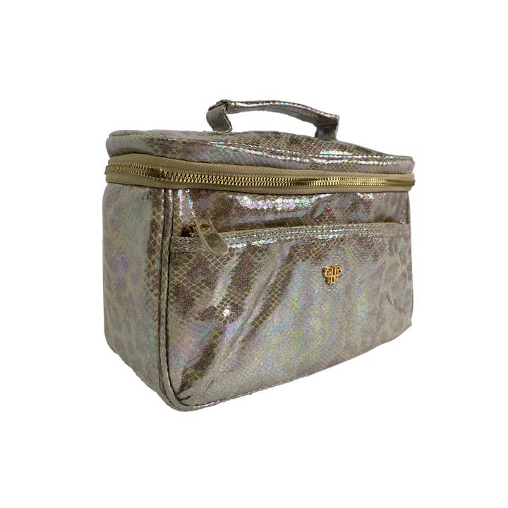 PurseN (new) - Wholesale Toiletry Bag - Women's - Classic Train Case - Glimmer Leopard4