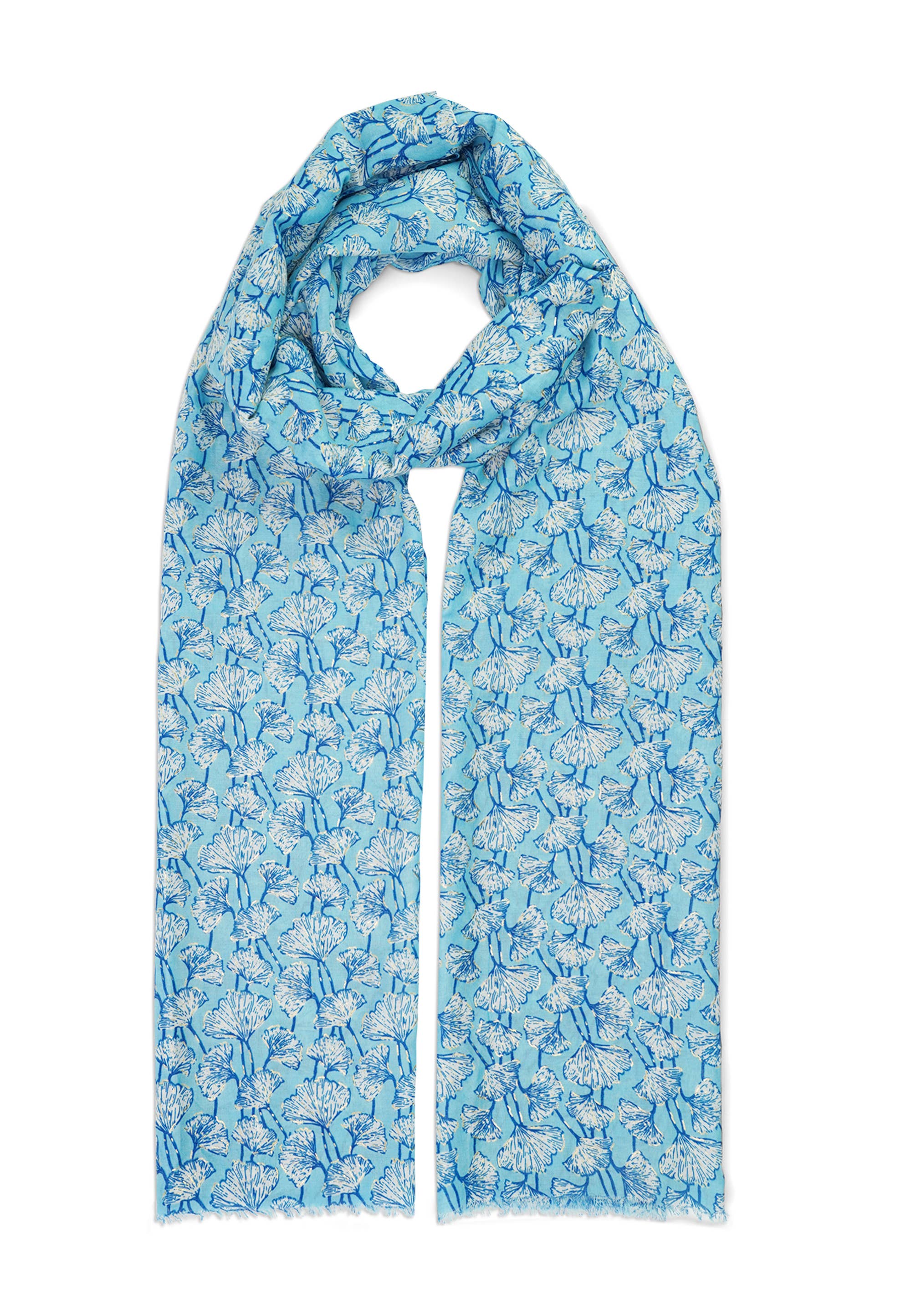 HJS – wholesale Scarf – Women's – Printed scarf 'CLOVER' - made of viscose with golden print4
