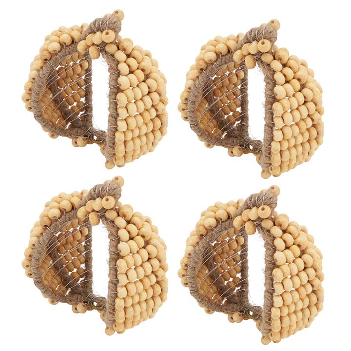 Fennco Styles - Wholesale Napkin ring - Natural Beaded Pumpkin Napkin Ring2