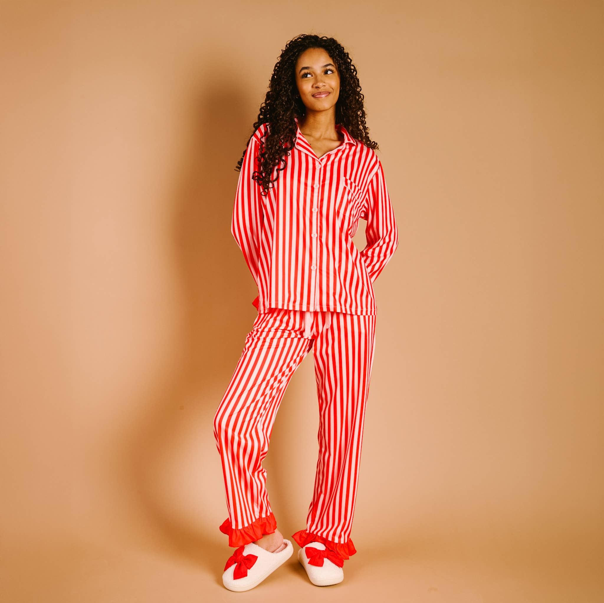 The Darling Effect - Wholesale Sleepwear Set - Women's - Sweet Dreams Pajama Pants Set-Peppermint Stripes1