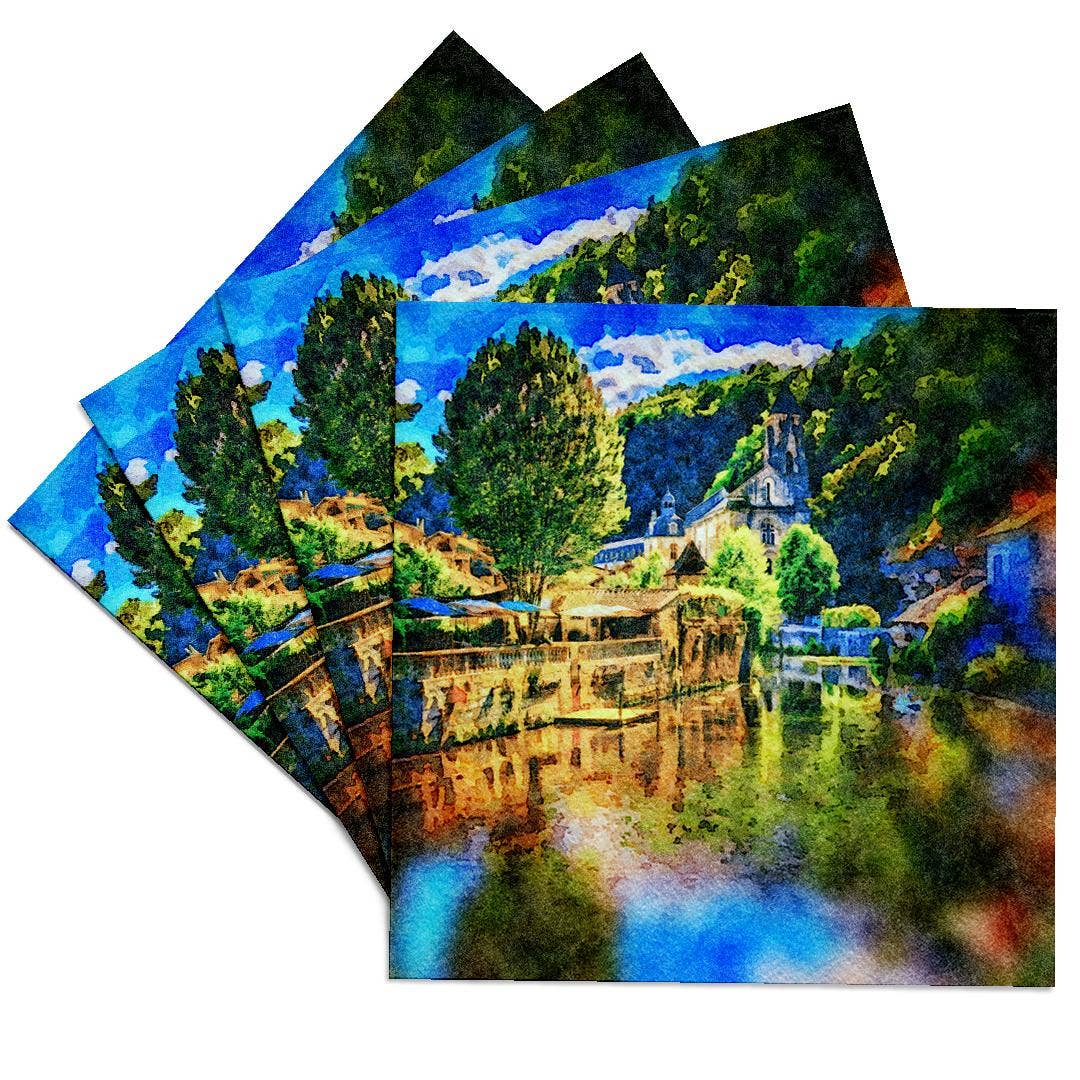 3dRose - Wholesale Coasters - 3dRose, Cathedral On The Water Image of Watercolor Painting, Coaster0