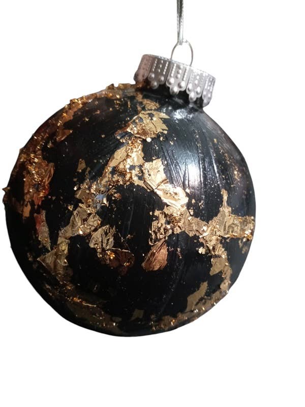 Black And Gold Ball Ornament, Beautiful Xmas Decor, LXC93 for wholesale by BLUE RIBBON ORNAMENTS