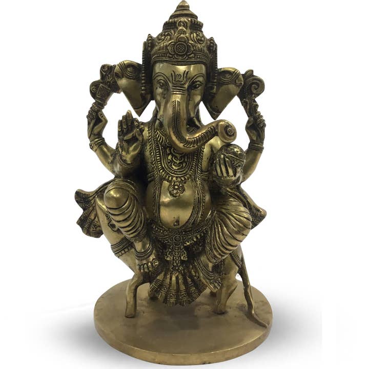 Green Tree - Wholesale Decorative Figurine - Ganesh Sitting on Rat 27cm