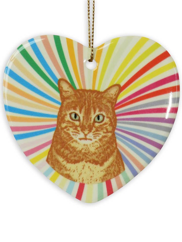 Adorno de cerámica con forma de corazón atigrado para venta al por mayor de Sabyloo