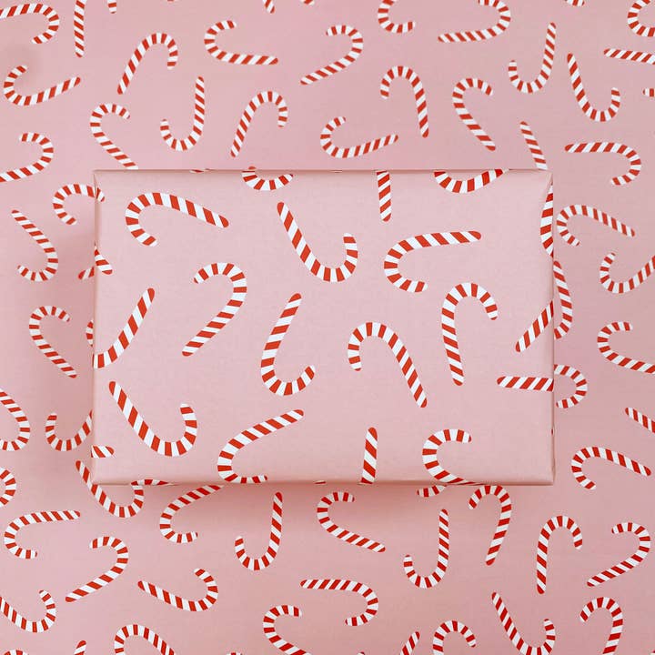 Lizzie Chancellor – wholesale Flat wrap – Candy Cane Christmas Wrapping Paper