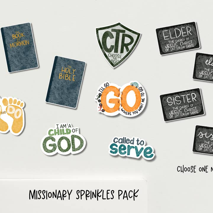 Missionary Sprinkles (Mini Stickers) for wholesale by Couch McDoodles