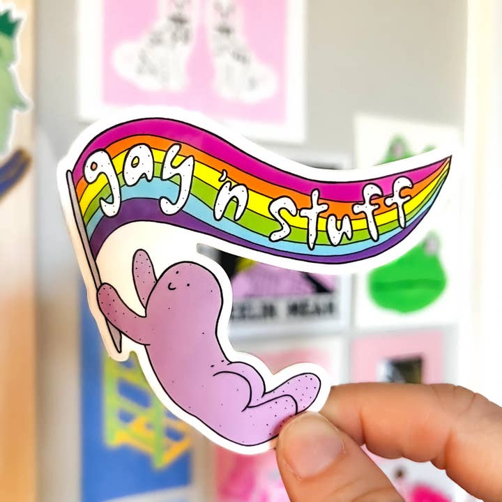 Autocollant Gay 'n Stuff pour la vente par Carrie's Scaries