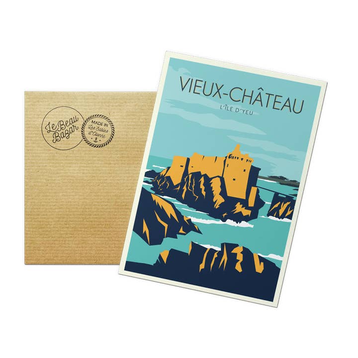 Postkarte ILE D'YEU Alte Burg für den Großhandel von Le Beau Bazar