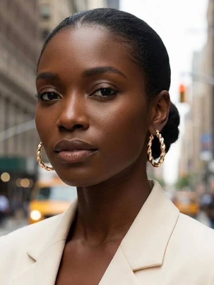 Brincos de argola torcidos banhados a ouro 14k "Cordas Grossas" por atacado de noca Jewelry