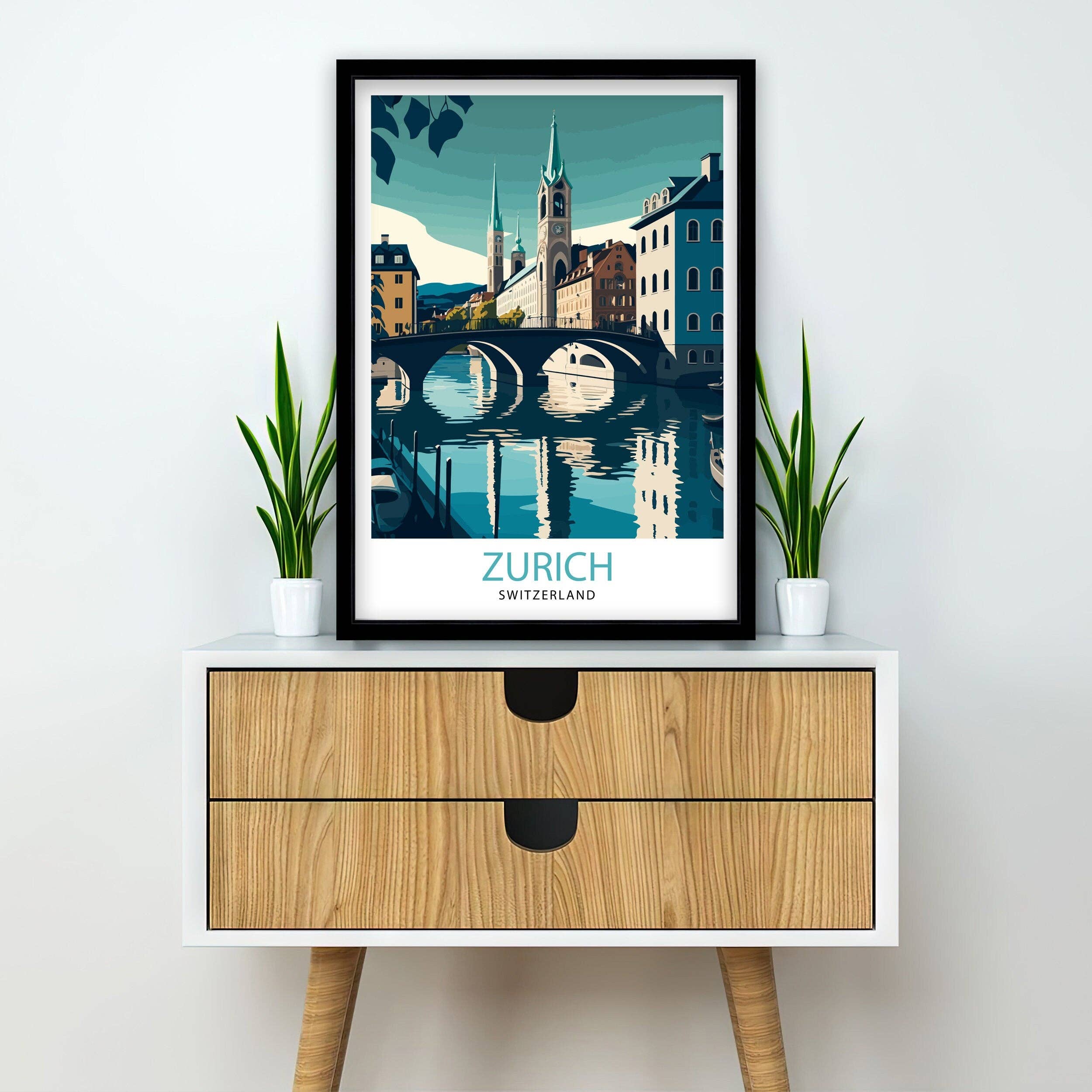 InkNPrintz – wholesale Art print – Zurich Switzerland Travel Poster Zurich4