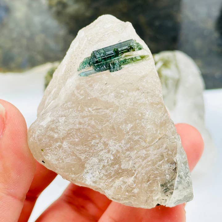 Rock Paradise - Wholesale Spiritual Stone/Crystal - Green Tourmaline Rough Crystal on Matrix