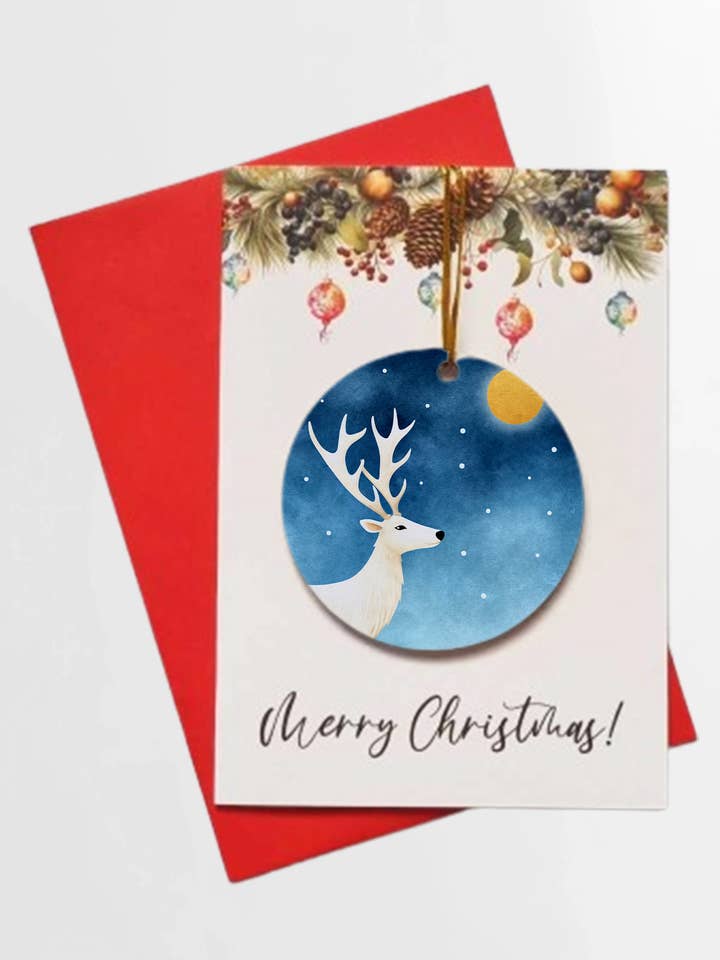 Merry Christmas Artic Animal Reindeer + DETACHABLE BAUBLE for wholesale by Homemade Hollydays Wholesale