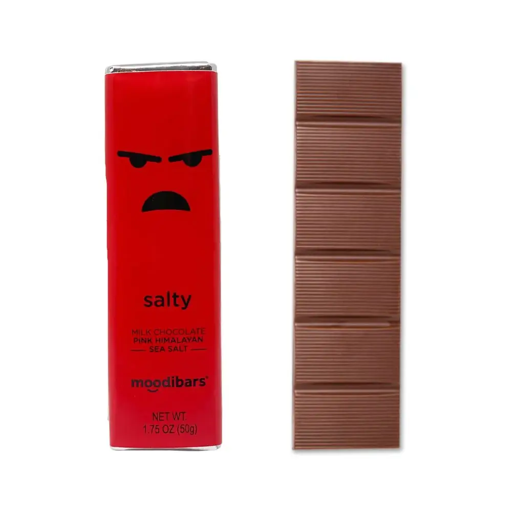 Astor Chocolate Corp. - Wholesale Chocolate Bar - Moodibars SALTY Milk Chocolate Pink Himalayan SeaSalt 1.5oz1