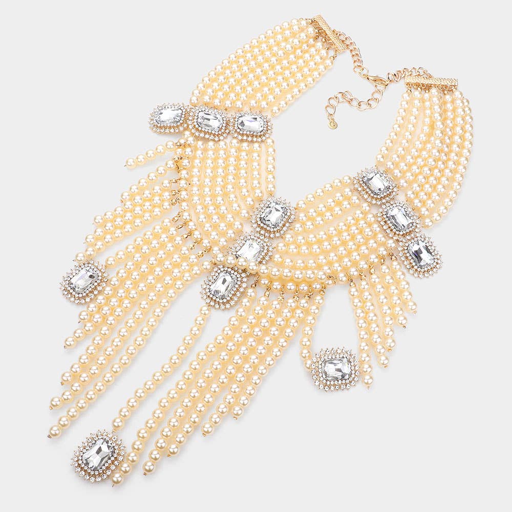 Sensibling Corp. – wholesale Stora halsband – Sten accent pärla Frans uttalande halsband1