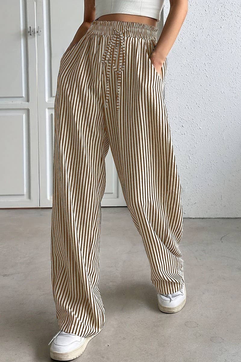 NINEXIS - Wholesale Pants - Women's - CWBLP01217_STRIPED DRAWSTRING WIDE LEG CASUAL PANTS4