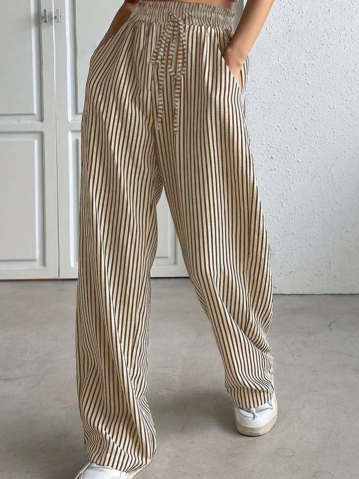 NINEXIS - Wholesale Pants - Women's - CWBLP01217_STRIPED DRAWSTRING WIDE LEG CASUAL PANTS4