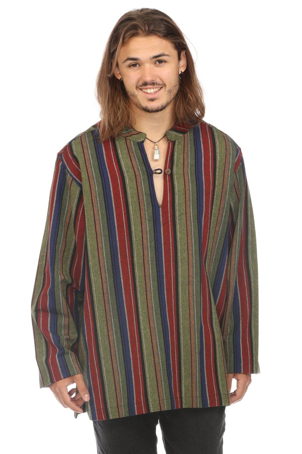 Lakhays Collection Inc. - Vente Chemise – unisexe - Kurta à manches longues à rayures multicolores pour hommes1