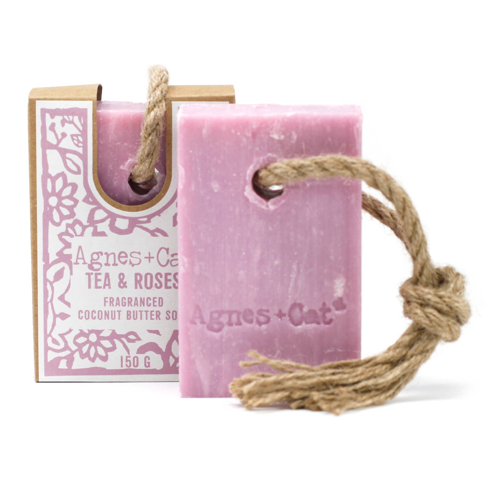 Agnes + Cat - Wholesale Bar Soap - Soap On A Rope 150g - Tea & Roses1