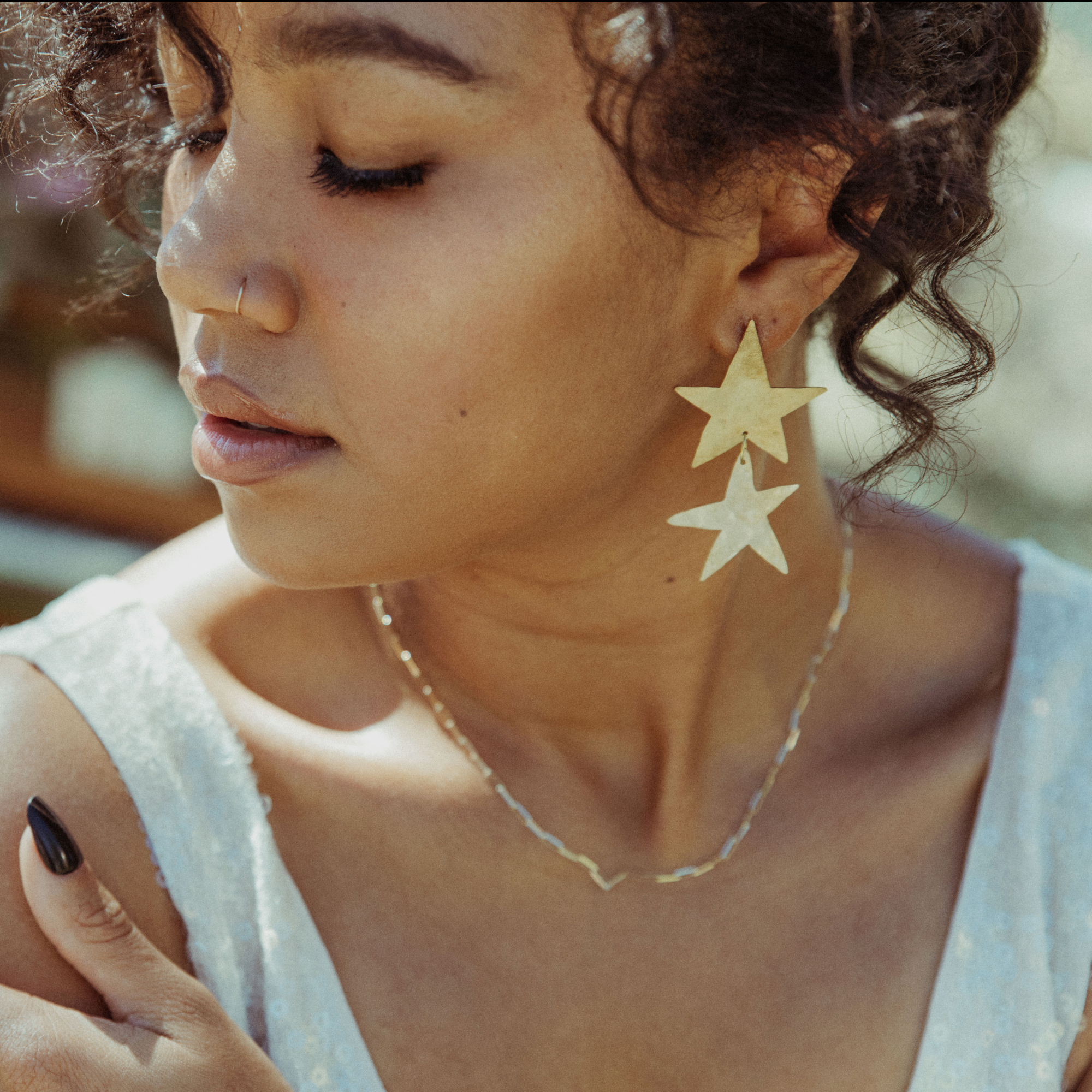 Laura Mar Jewelry - Wholesale Dangle Earrings - moon & star statement earrings - celestial statement earrings2