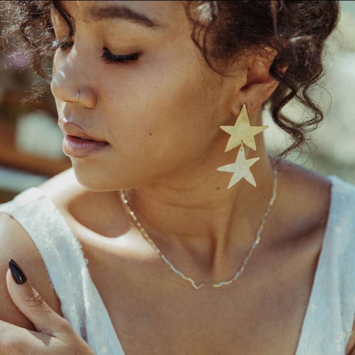 Laura Mar Jewelry - Wholesale Dangle Earrings - moon & star statement earrings - celestial statement earrings2