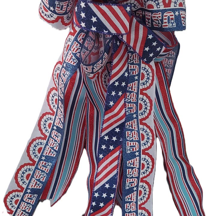 Patriotic Bow for wholesale by An Array of Wreaths, LLC
