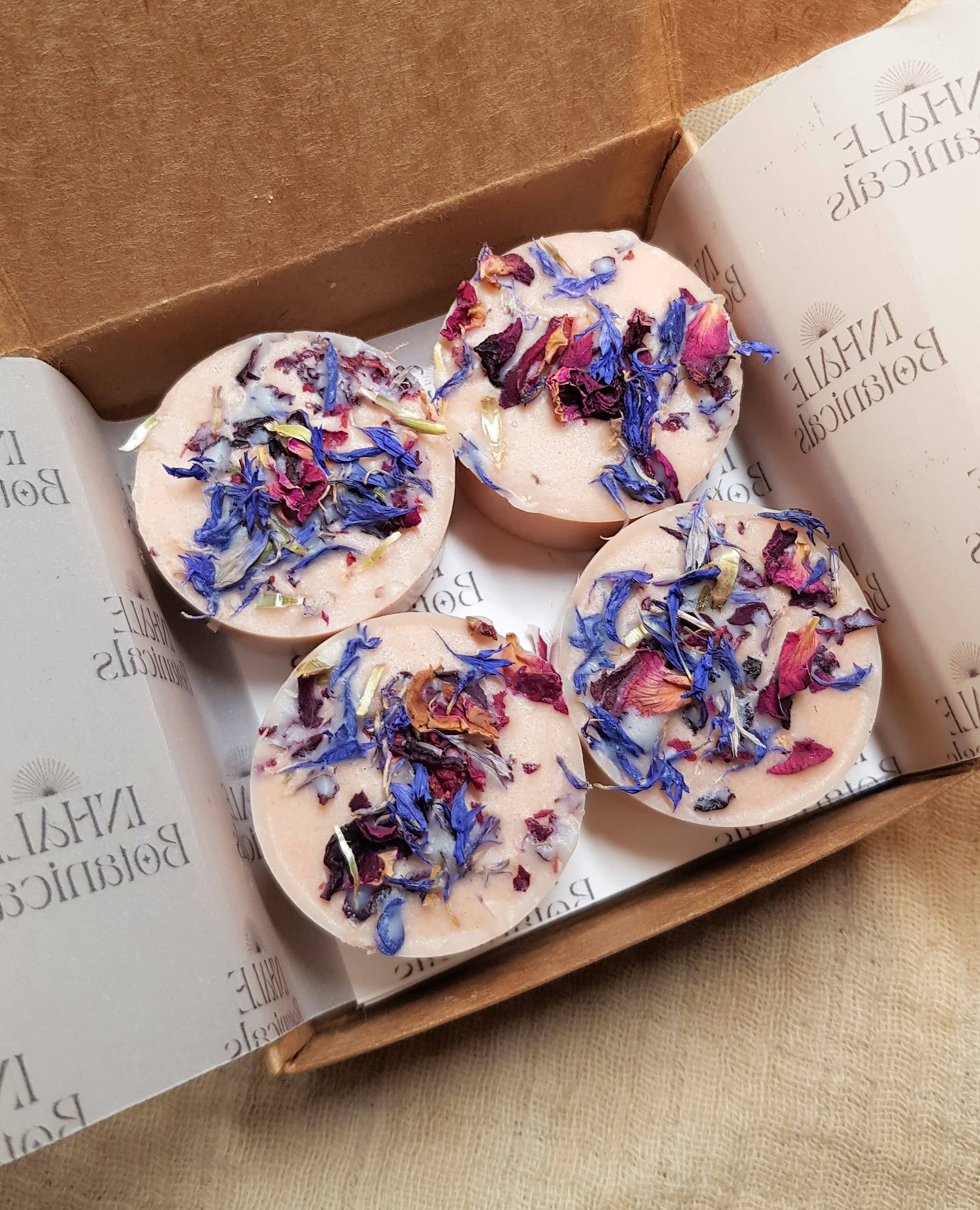 Inhale Botanicals - Wholesale Bath Bomb/Fizz - Rose Tea Bath Truffles 4 x 25g1