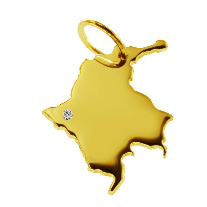 Necklace pendant in the shape of a map of Colombia for wholesale by S.W.w. Schmuckwaren GmbH
