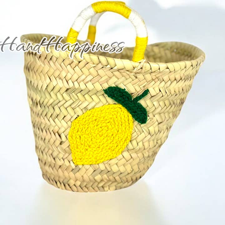 Handgjord mini vasskorg med citrondesign för wholesale av HandHappiness