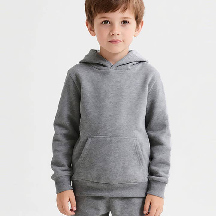 Kindertrui met Capuchon en Broekenset Effen Kleur Casual Outfit voor wholesale door The Find Peaks