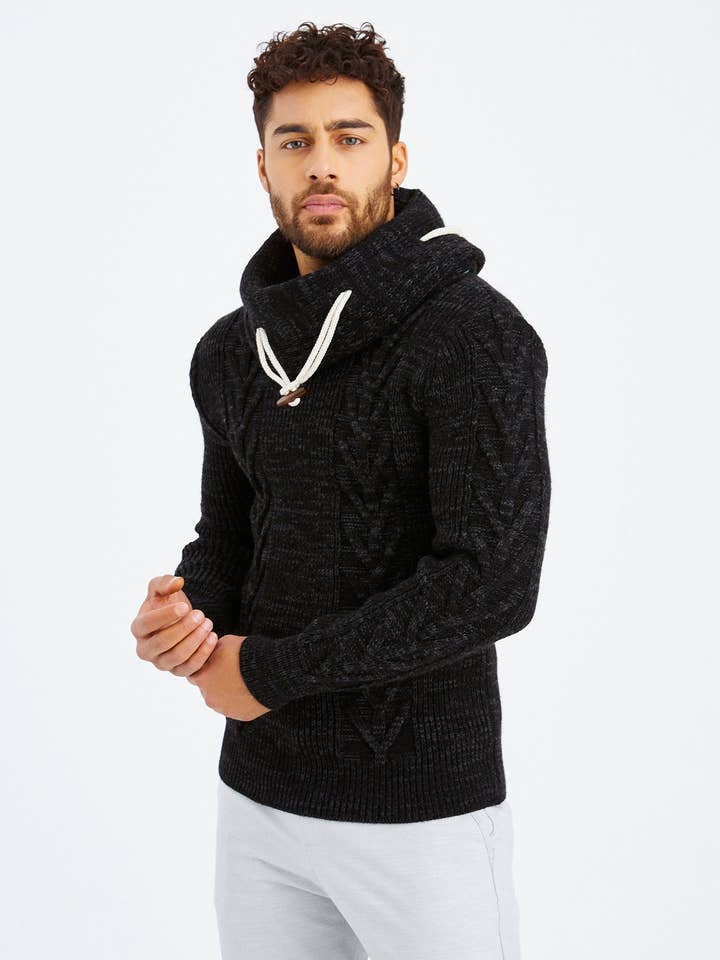 Herr grovstickad polotröja LN-7135 för wholesale av Leif Nelson GmbH