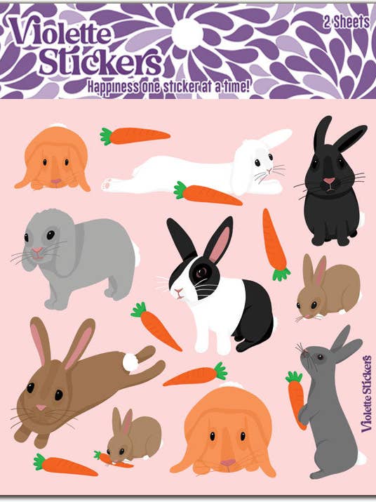 K280 Pet Rabbits Stickers for wholesale by Violette Stickers