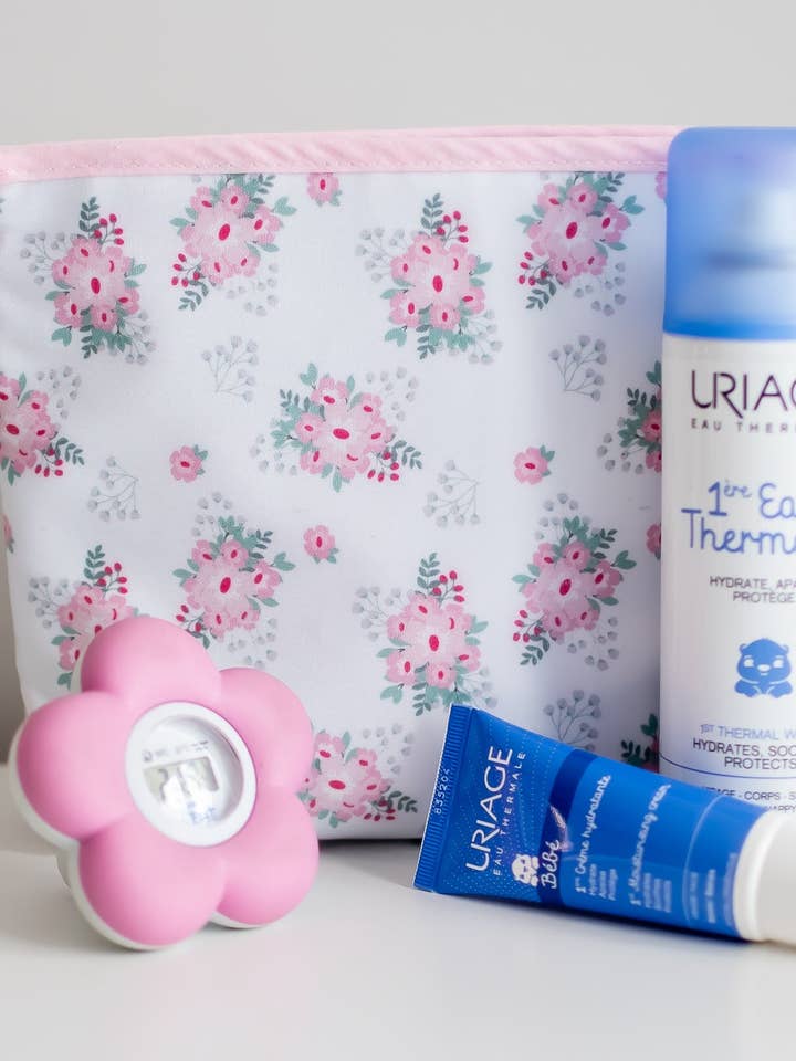 Pochette à fermeture blanc pétales gris pour la vente par Pêra Doce