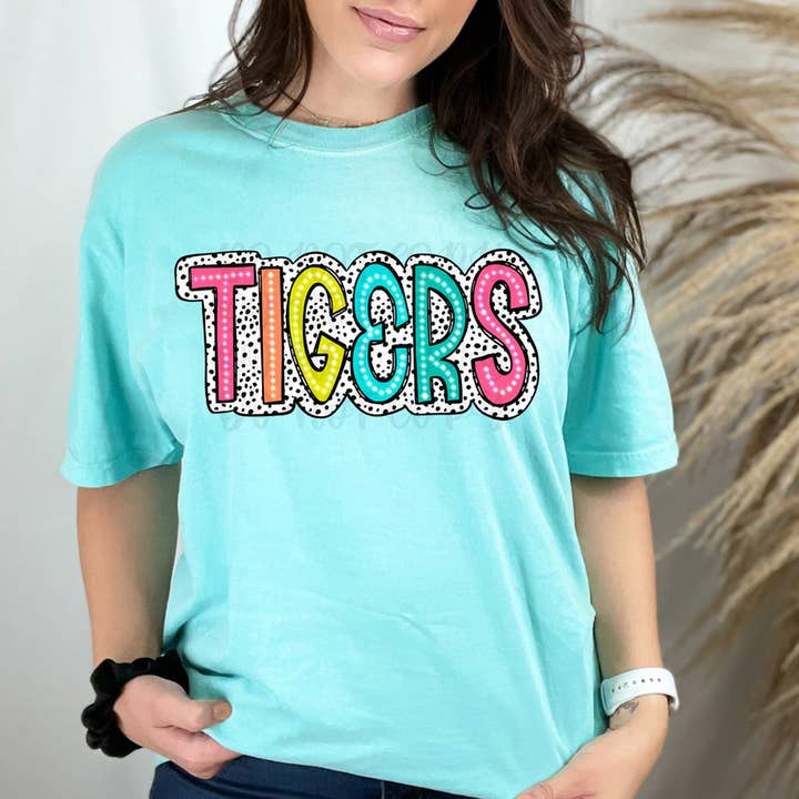 Tigers Dalmatian Dots DTF Heat Transfer for wholesale by Trendy Transfers