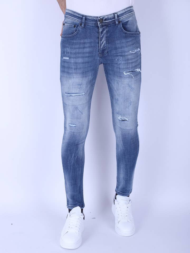 Washed Torn Jeans Men’S - Slim Fit -1095 for wholesale by Local Fanatic