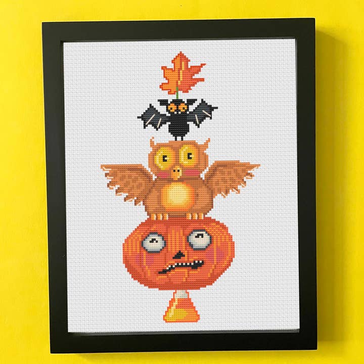 Halloween Totem by Mary Engelbreit Counted Cross Stitch DIY for wholesale by Spot Colors