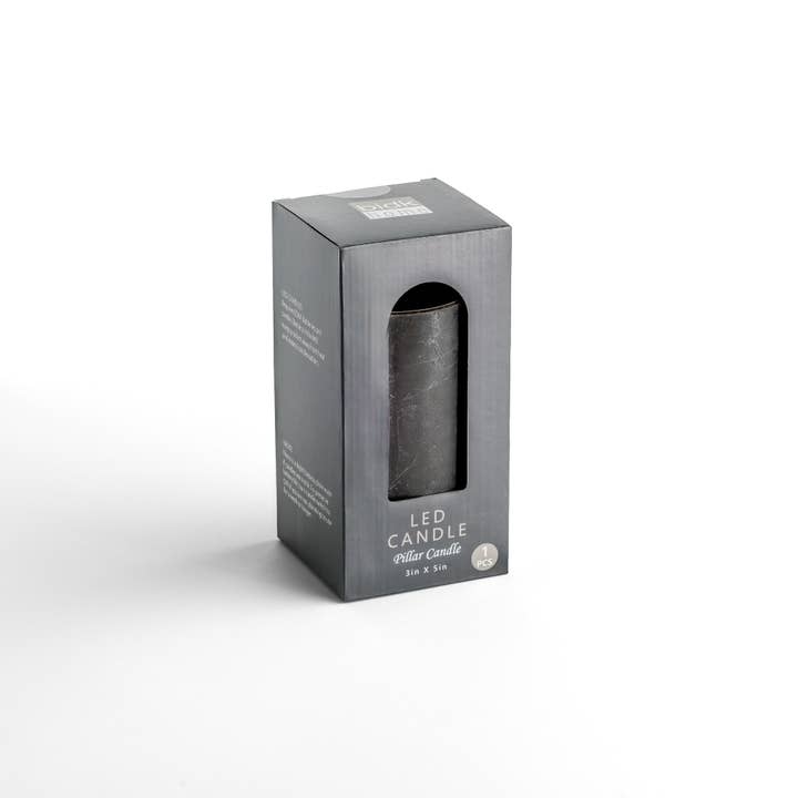 Small Gray Flameless Pillar Candle for wholesale on Faire3