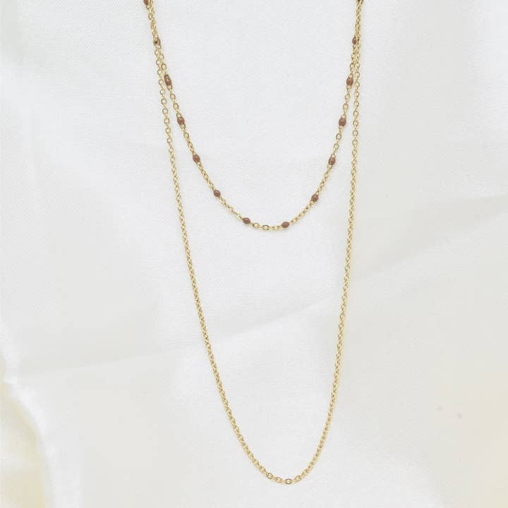 Halskette aus Edelstahl, emailliert - BJ210173OR-CA für den Großhandel von Kapyco