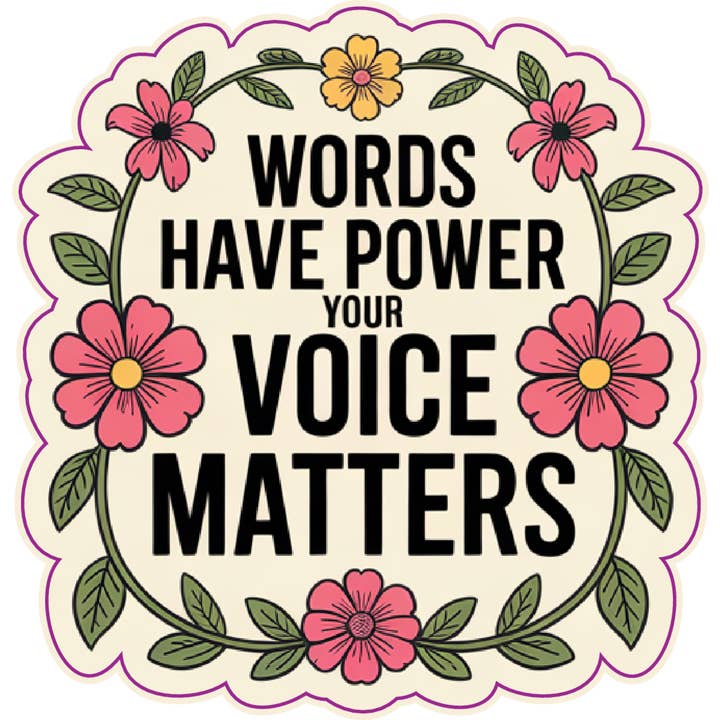 VINTAGE WORDS HAVE POWER STICKER for wholesale by Stickerlishious