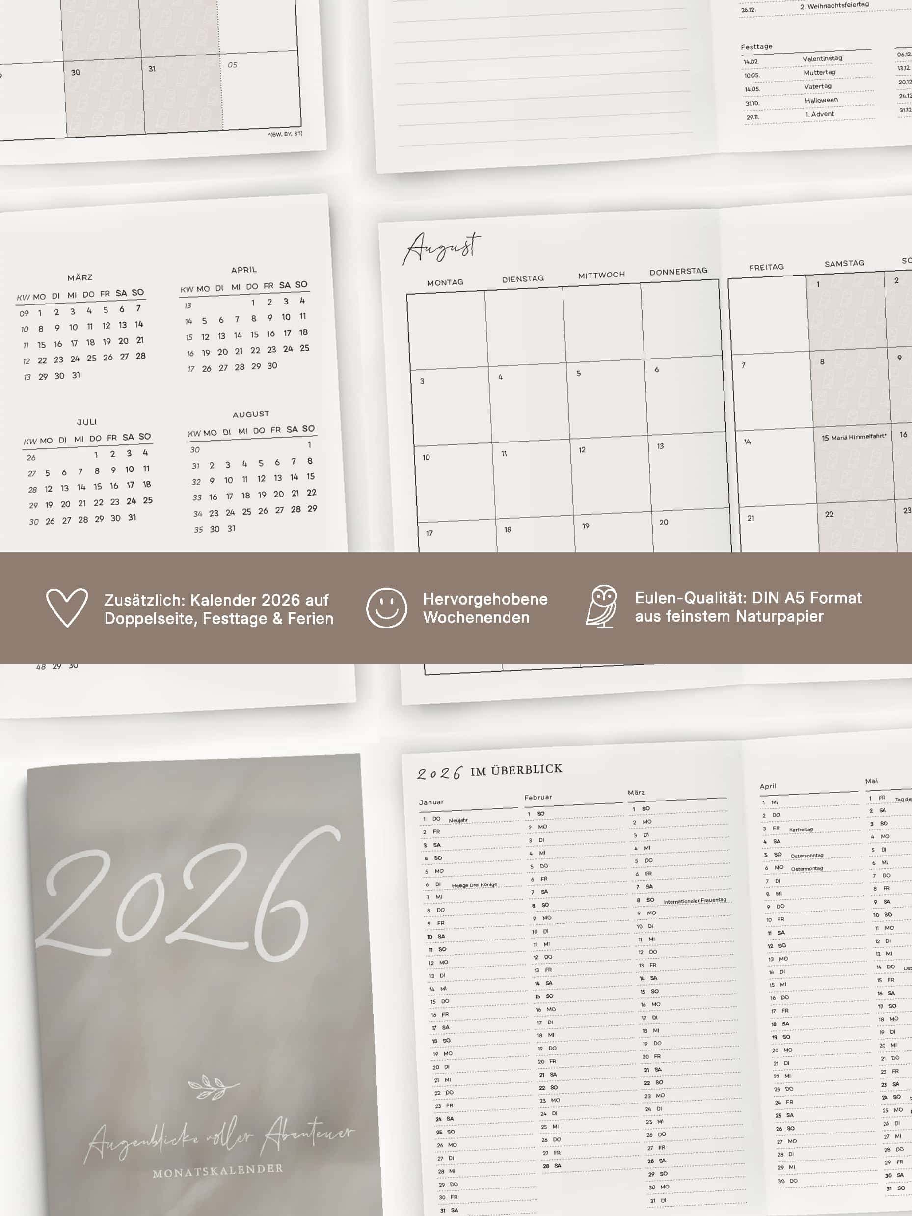 NORDEULE - Wholesale Calendar - Monthly Calendar 2026, Moments Full of Adventure2